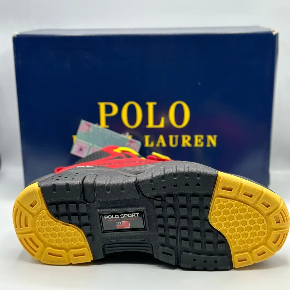 NEW Polo Ralph Lauren PS100 High-Top Sneakers 809846180002‎ Red/Black